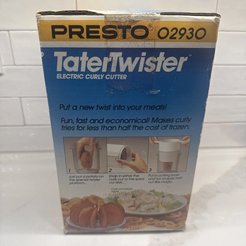 Presto Tater Twister 02930 Electric Curly Fries Cutter Slicer Peeler Fast Ship!